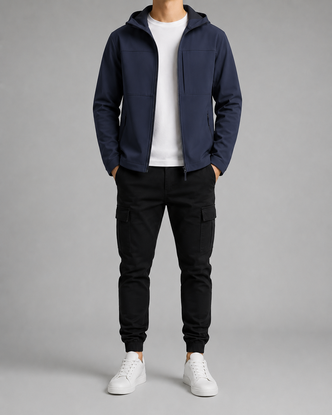 Colourblock Softshell Hooded Jacket