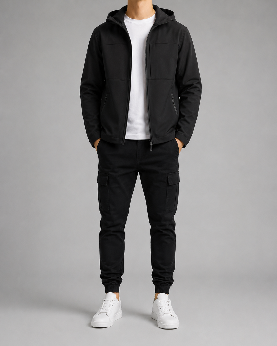 Colourblock Softshell Hooded Jacket
