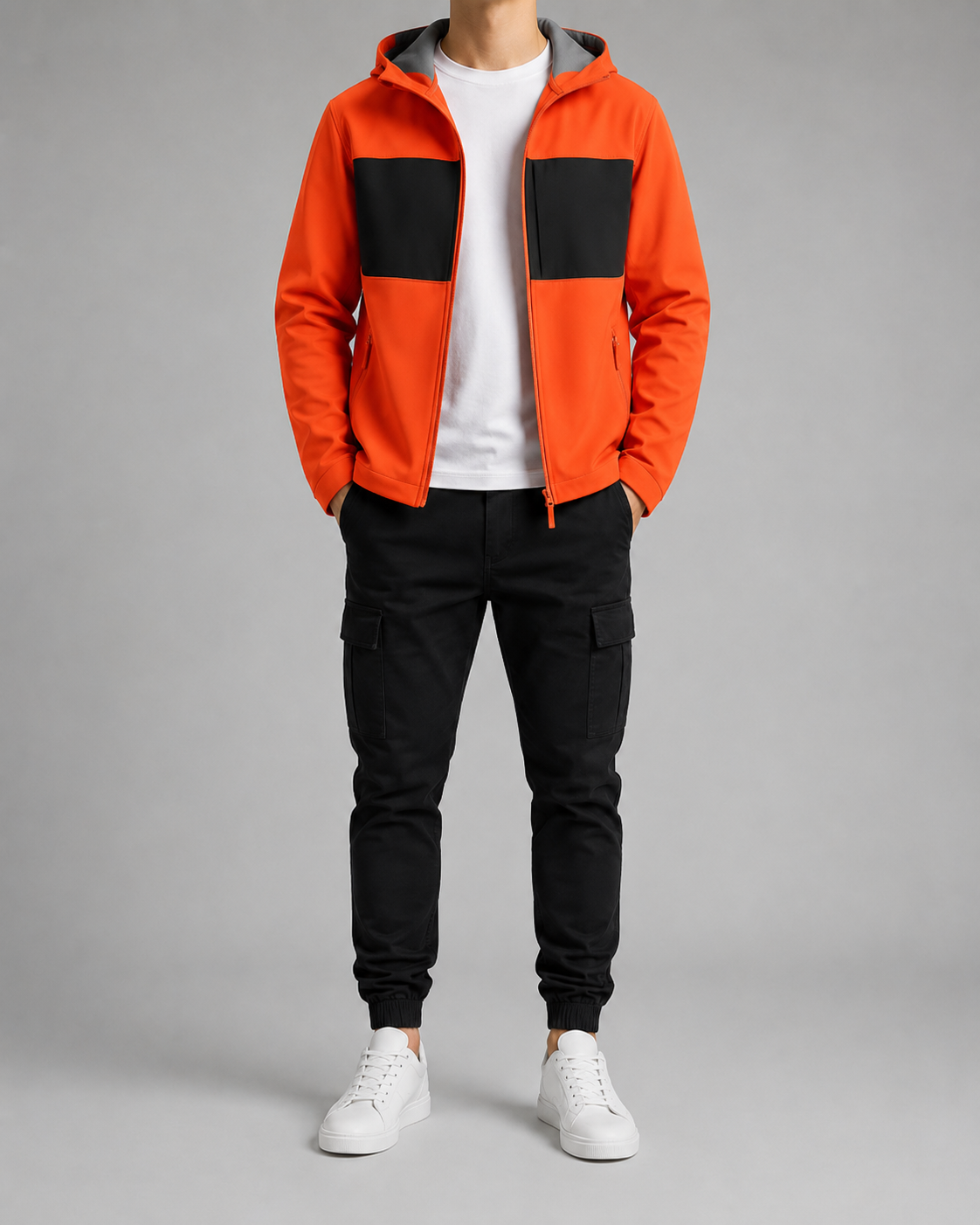Colourblock Softshell Hooded Jacket