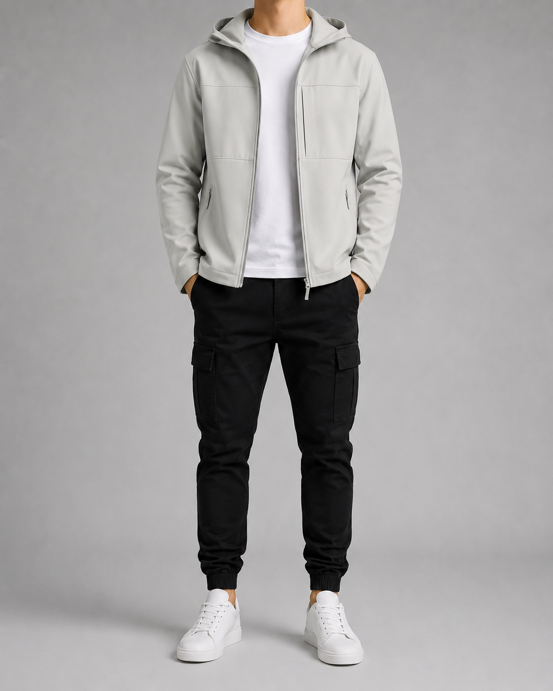 Colourblock Softshell Hooded Jacket