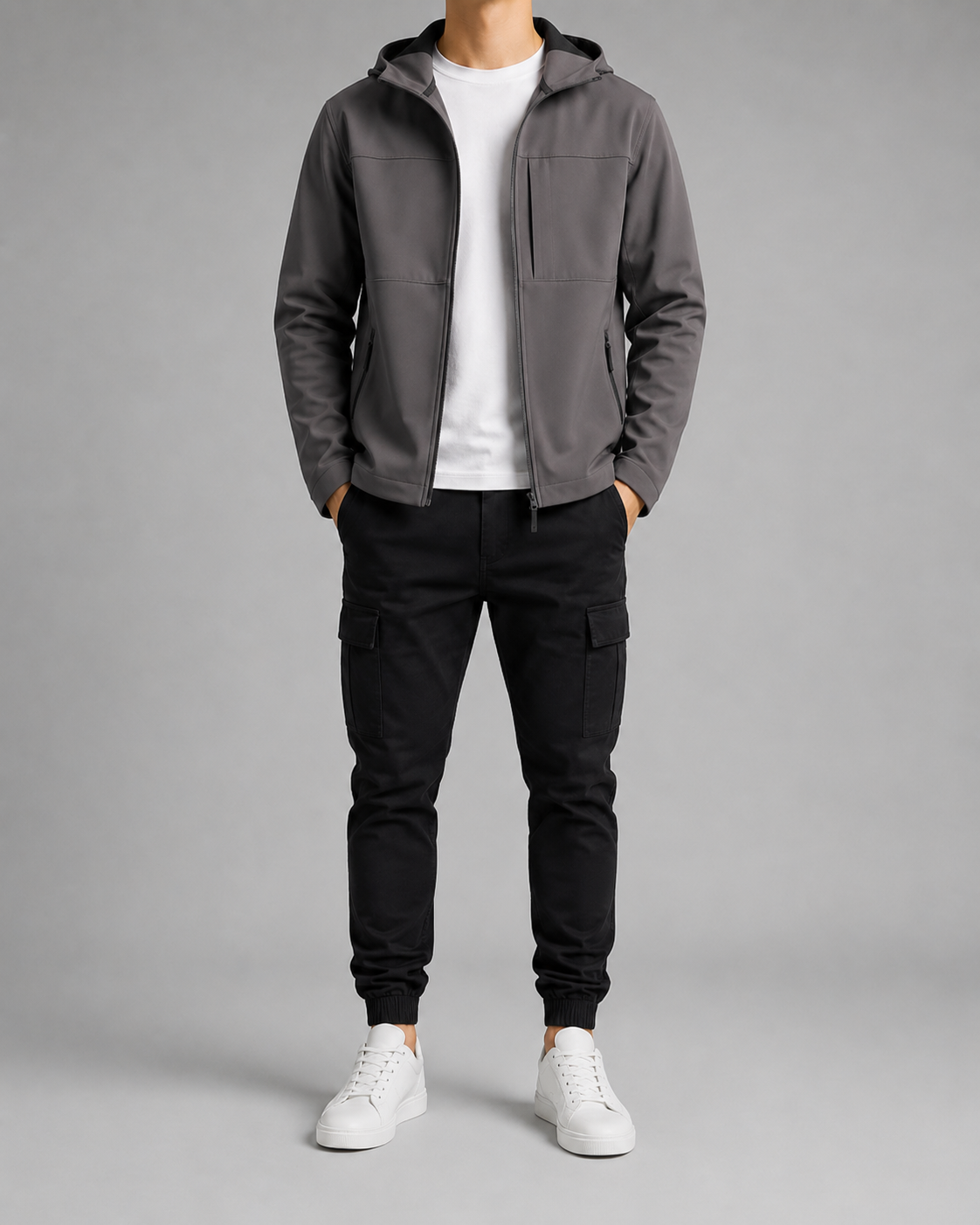 Colourblock Softshell Hooded Jacket