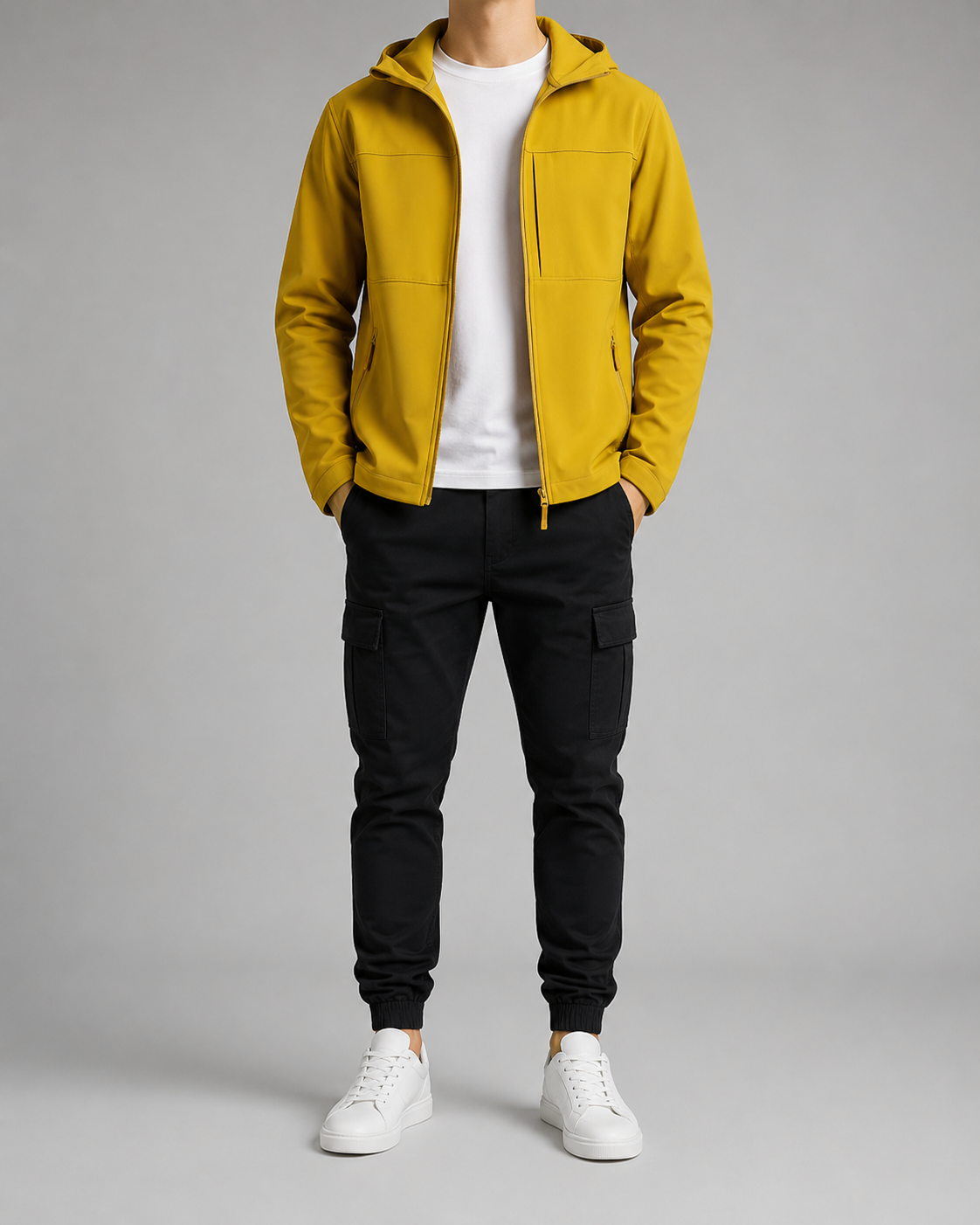 Colourblock Softshell Hooded Jacket