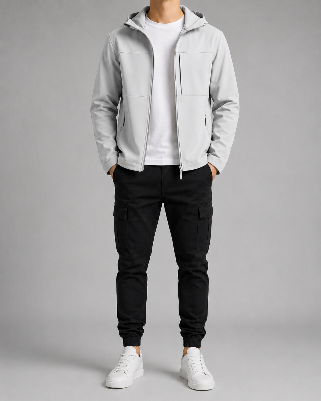 Colourblock Softshell Hooded Jacket