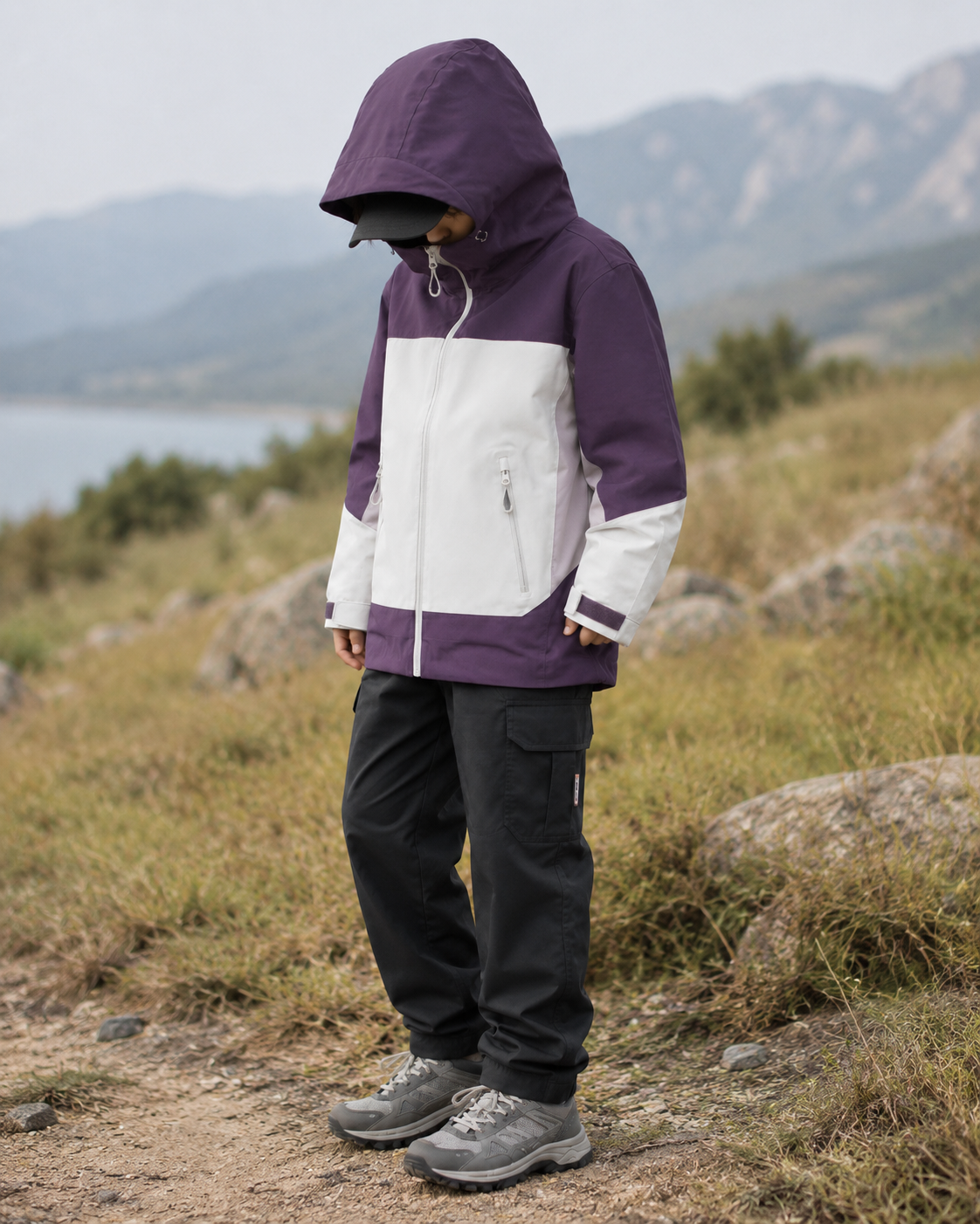 Kids Colour Block Waterproof Hardshell Jacket