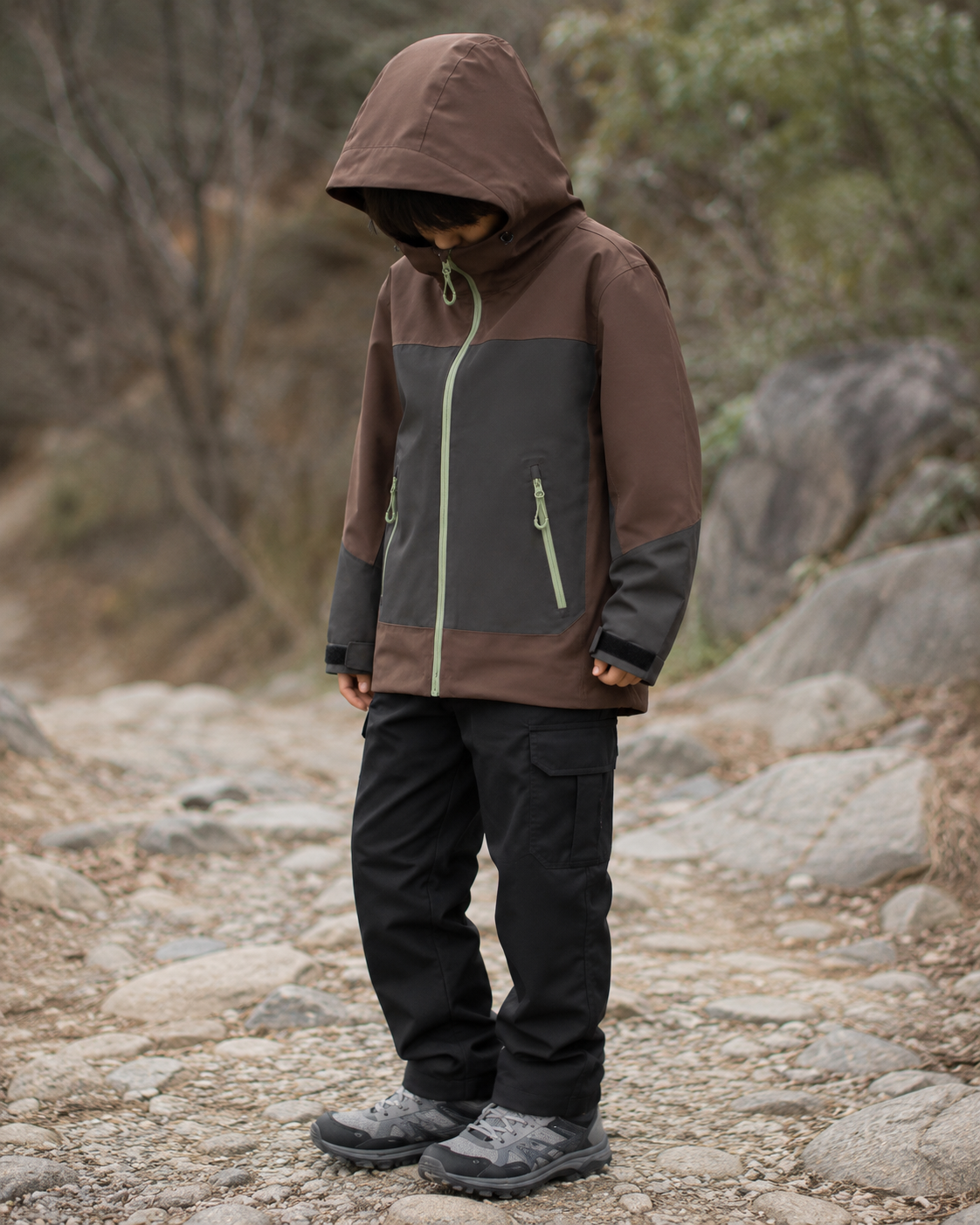Kids Colour Block Waterproof Hardshell Jacket