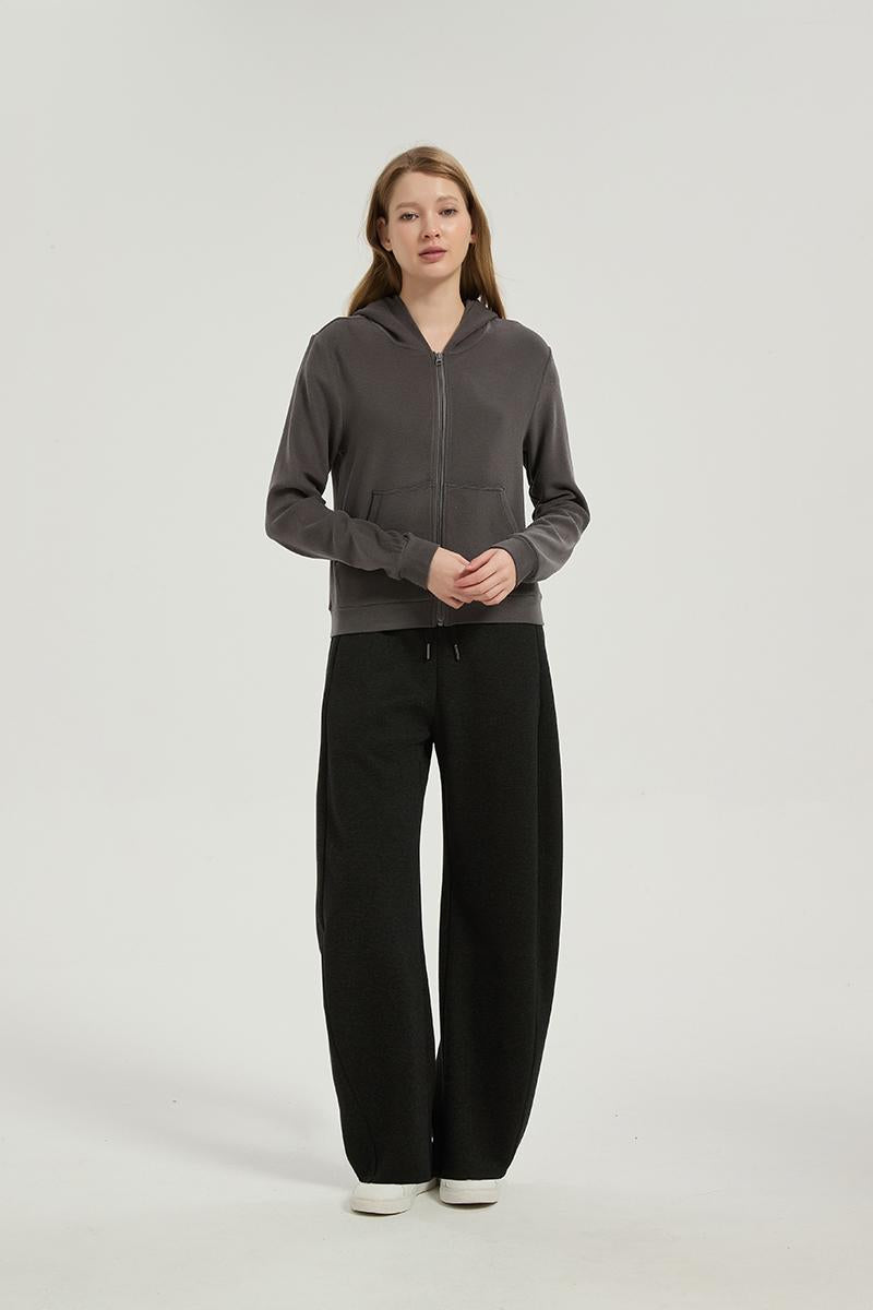 Women’s Minimal Zip Hoodie Cropped Jacket