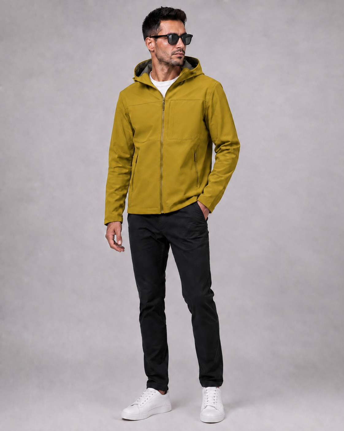 Colourblock Softshell Hooded Jacket