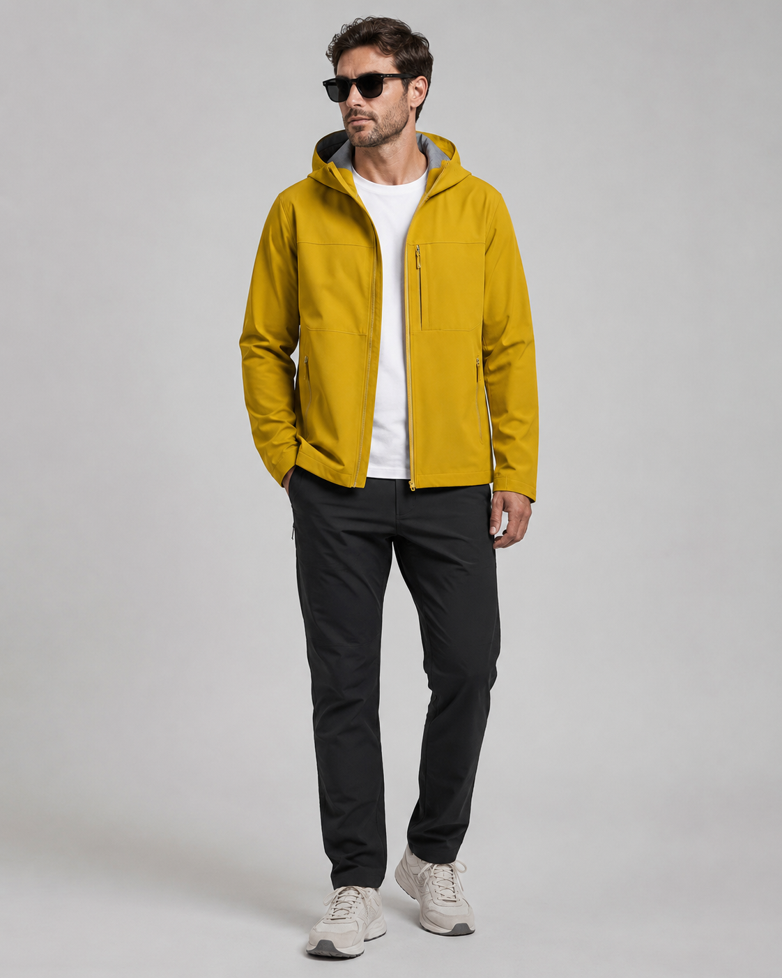Colourblock Softshell Hooded Jacket