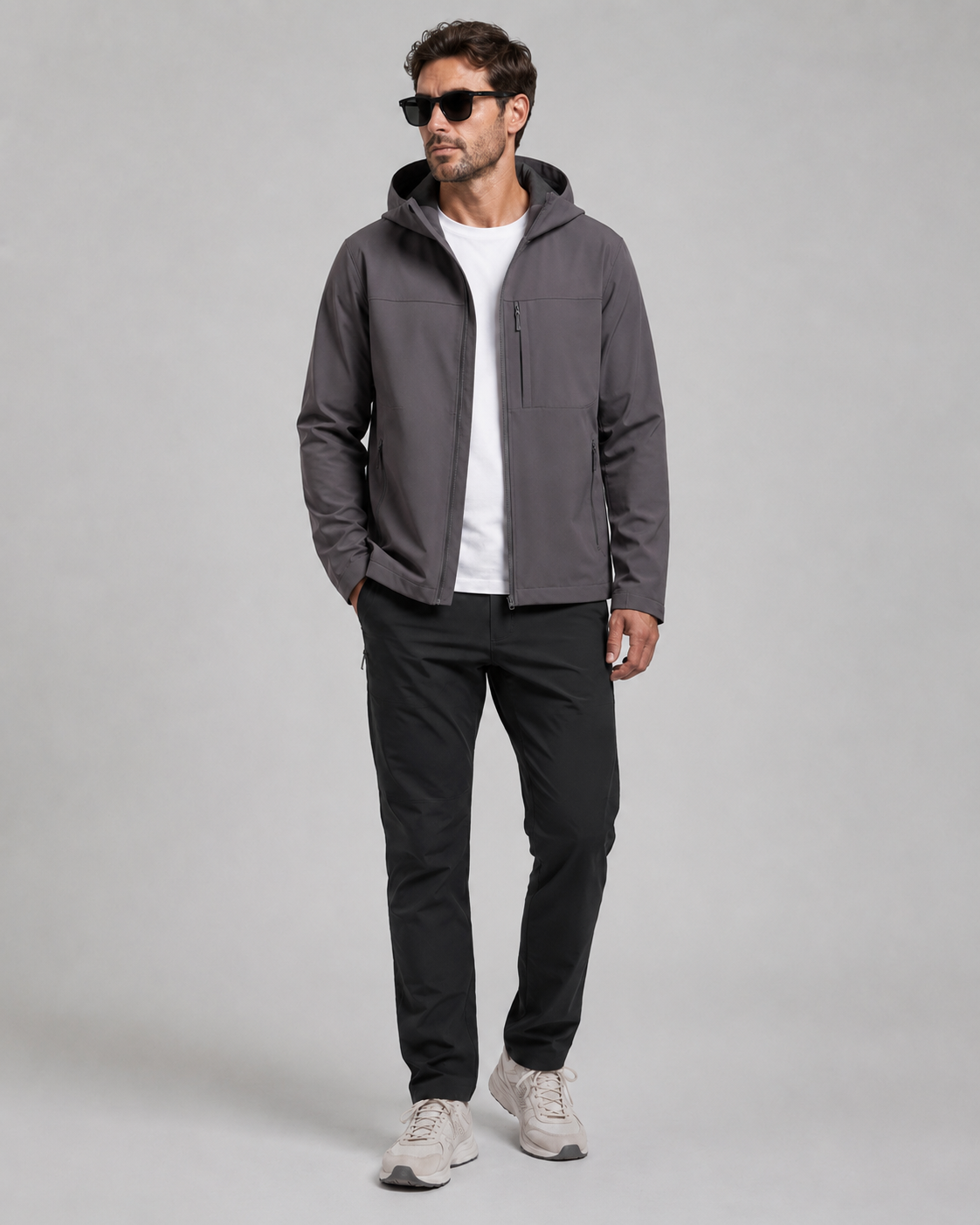 Colourblock Softshell Hooded Jacket