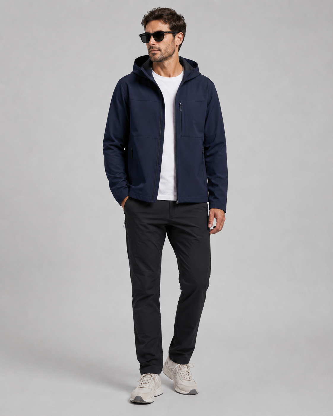 Colourblock Softshell Hooded Jacket