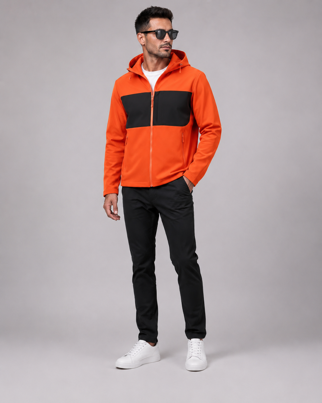 Colourblock Softshell Hooded Jacket