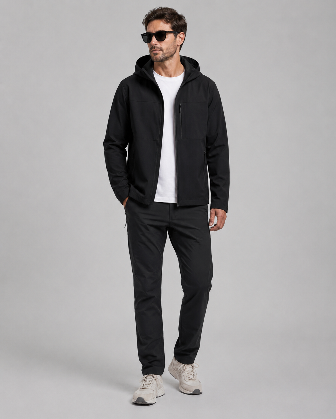 Colourblock Softshell Hooded Jacket