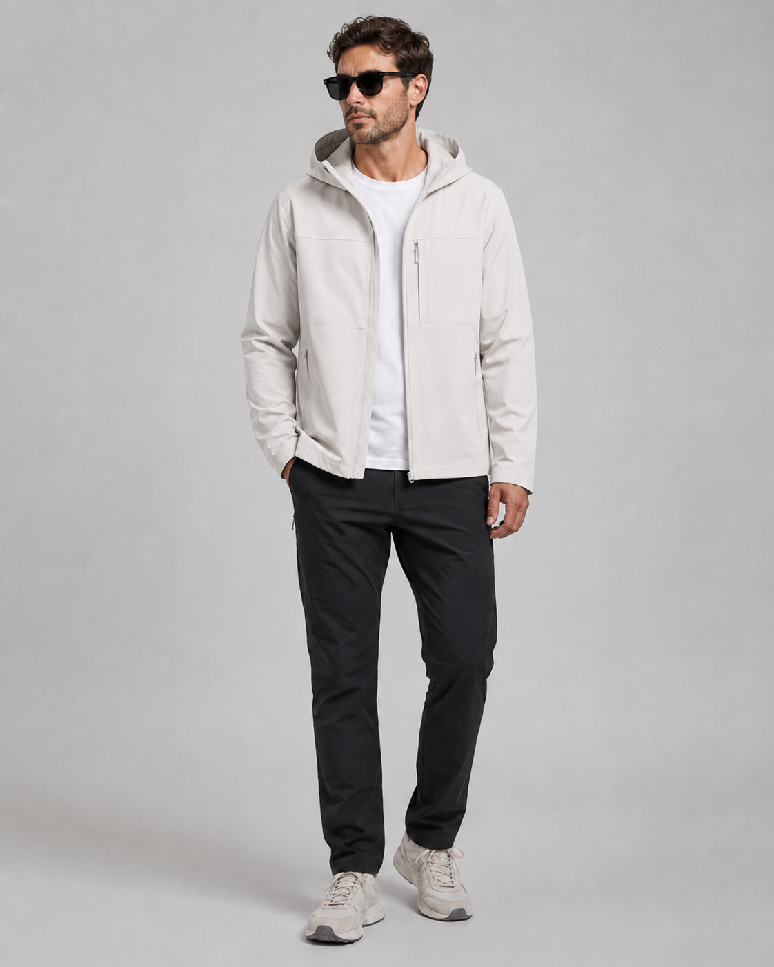 Colourblock Softshell Hooded Jacket