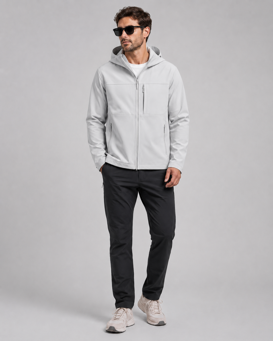 Colourblock Softshell Hooded Jacket